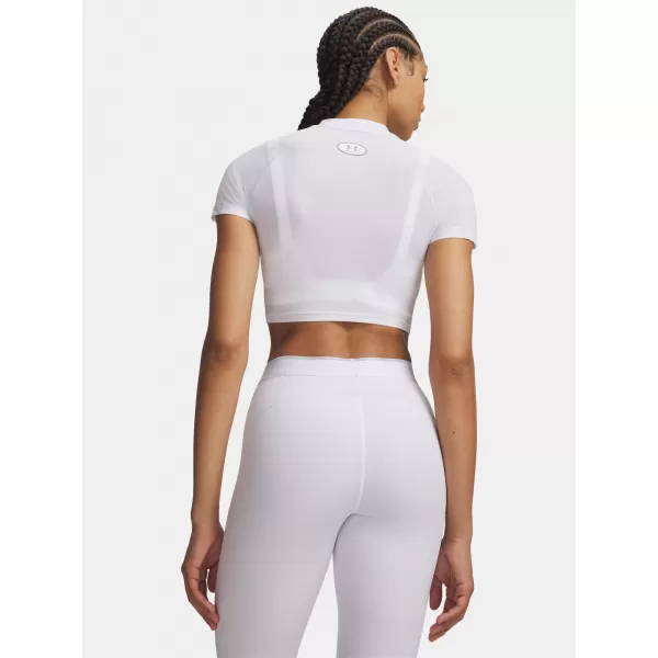  Tricou pentru femei UNDER ARMOUR HEATGEAR ELITE CROP MCK SS 6014710-100 ALB 