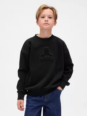 Hanorac pentru copii GAP CREW RELAXED SWEATSHIRT 844233-00 NEGRU