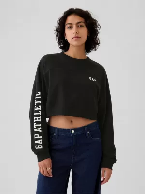 Hanorac de dama GAP DROP SHOULDER SUPER CROP SWEATSHIRT 498952-02 NEGRU ADEVĂRAT