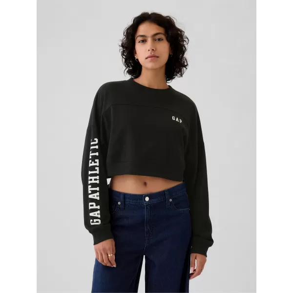  Hanorac de dama GAP DROP SHOULDER SUPER CROP SWEATSHIRT 498952-02 NEGRU ADEVĂRAT 