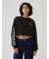 Hanorac de dama GAP DROP SHOULDER SUPER CROP SWEATSHIRT 498952-02 NEGRU ADEVĂRAT