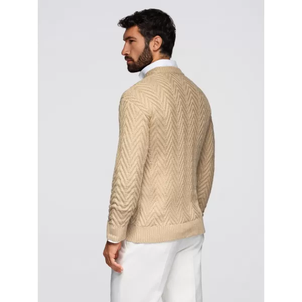  Pulover pentru bărbați OMBRE OM-SWSW-0147 NISIP 