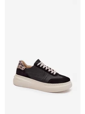Adidași de damă ZAZOO N1263 BEJ/NEGRU