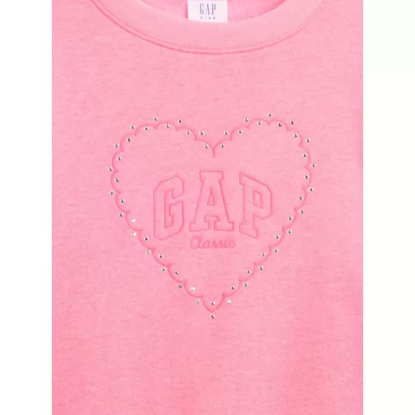  Hanorac pentru copii GAP CREW SWEATSHIRT 839163-00 INIMA ROZ 