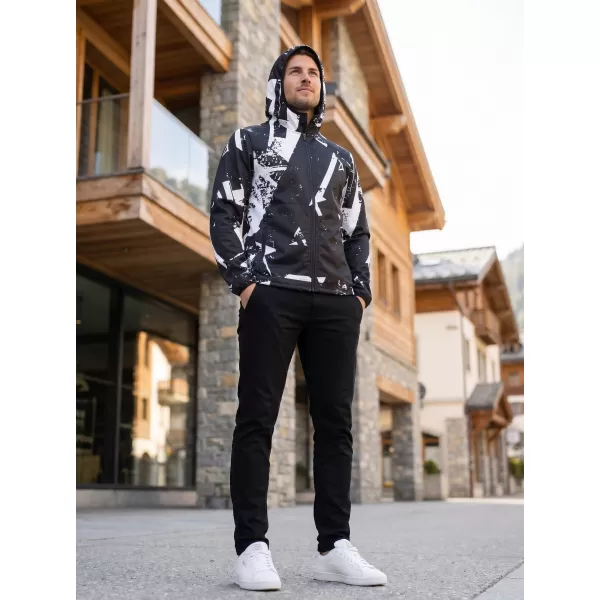  Jachetă softshell premium pentru bărbați ALTISPORT VOJ/ALM079JACK01 ALB-NEGRU 