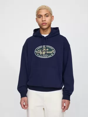 Hanorac pentru bărbați GAP LOGO PULLOVER HOODIE 744731-00 UNIFORMA MARINEI