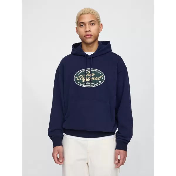  Hanorac pentru bărbați GAP LOGO PULLOVER HOODIE 744731-00 UNIFORMA MARINEI 