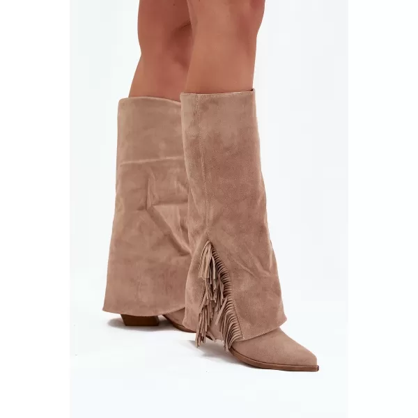  Pantofi de dama cu toc BOTO ZALIA 38568 KAKI 