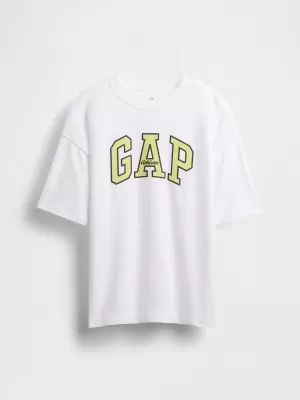 Tricou pentru copii GAP HEAVY WEIGHT LOGO TEE 780335-02 ALB OPTIC