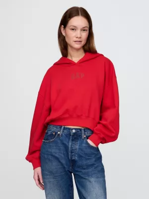 Hanorac de dama GAP CROPPED LOGO PULLOVER HOODIE 841725-12 SOS DE ROSII