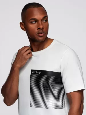 Tricou pentru bărbați OMBRE OM-TSPT-0246 ALB