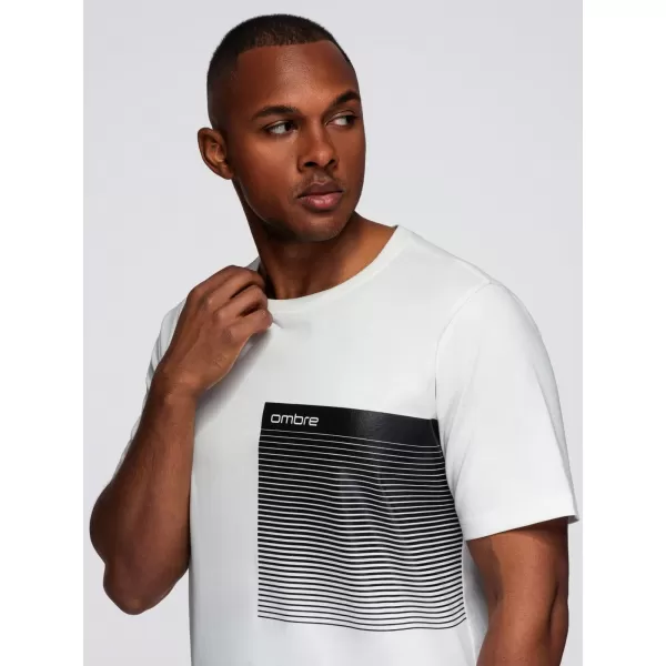  Tricou pentru bărbați OMBRE OM-TSPT-0246 ALB 