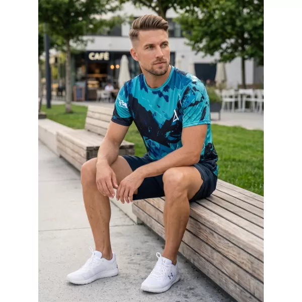  Tricou premium pentru bărbați ALTISPORT VOJ/ALM131TR01 KEROSEN/NEGRU 