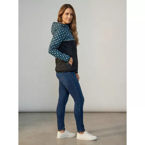  Jachetă softshell premium pentru femei ALTISPORT VOJ/ALW048JACK01 NEGRU ȘI ALBASTRU 