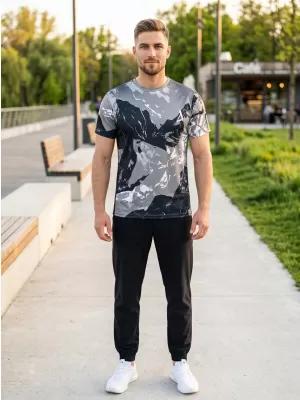 Tricou premium pentru bărbați ALTISPORT VOJ/ALM131TR01 GRI/NEGRU
