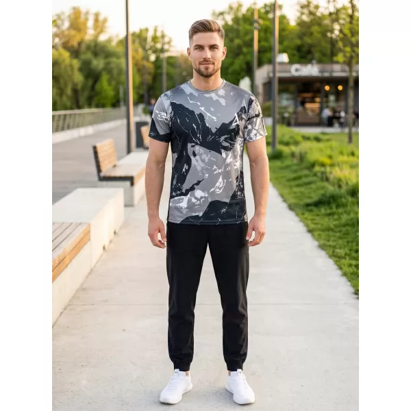  Tricou premium pentru bărbați ALTISPORT VOJ/ALM131TR01 GRI/NEGRU 