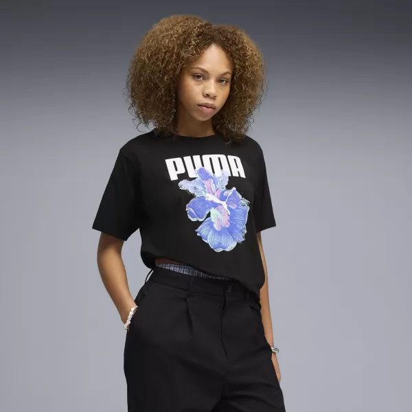  Tricou pentru femei PUMA GRAPHICS RELAXED TEE BETTER 691908_01 PUMA NEGRU 