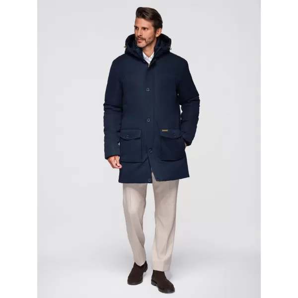  Parka pentru bărbați OMBRE OM-JAPJ-0287 ALBASTRU MARIN 