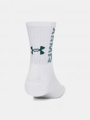 Șosete UNDER ARMOUR UA 3-MAKER 3PK MID-CREW 1373084-106 ALB