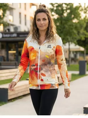 Hanorac premium pentru femei cu fermoar ALTISPORT VOJ/ALW127MI02 PORTOCALE