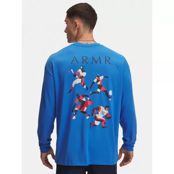  Tricou pentru bărbați UNDER ARMOUR UA HWT MODERN SPORT OS LS 6004885-402 ALBASTRU 