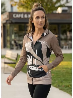 Hanorac premium pentru femei cu fermoar ALTISPORT VOJ/ALW128MI02 CAFEA