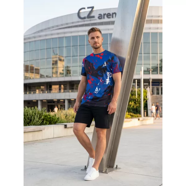  Tricou premium pentru bărbați ALTISPORT VOJ/ALM131TR01 ALBASTRU/NEGRU 