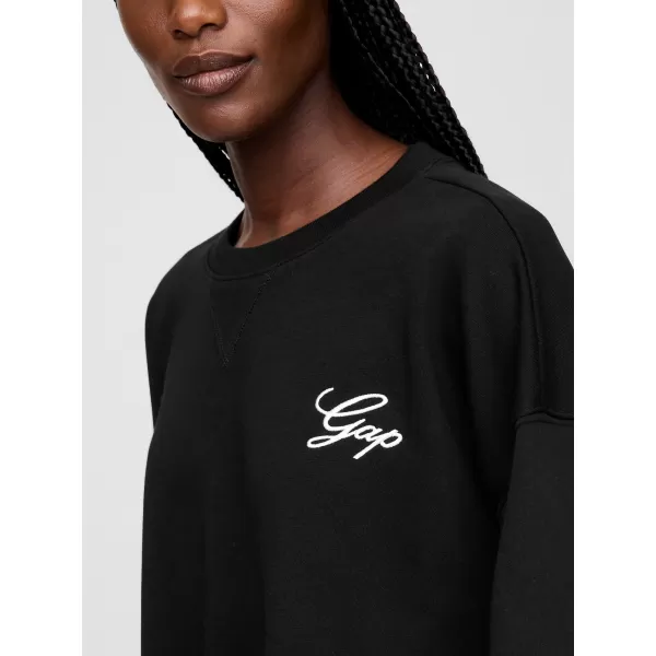  Hanorac de dama GAP LOGO HORSESHOE SWEATSHIRT 767368-01 NEGRU ADEVĂRAT 
