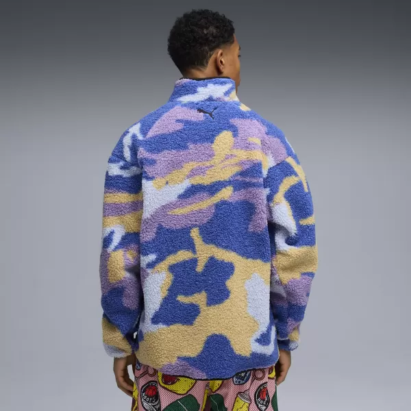  Jachetă pentru bărbați PUMA DYLAN POLAR FLEECE JACKET 632826-01 PÂNZĂ/AOP 