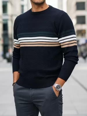 Pulover pentru bărbați DSTREET WX2323 ALBASTRU ÎNCHIS