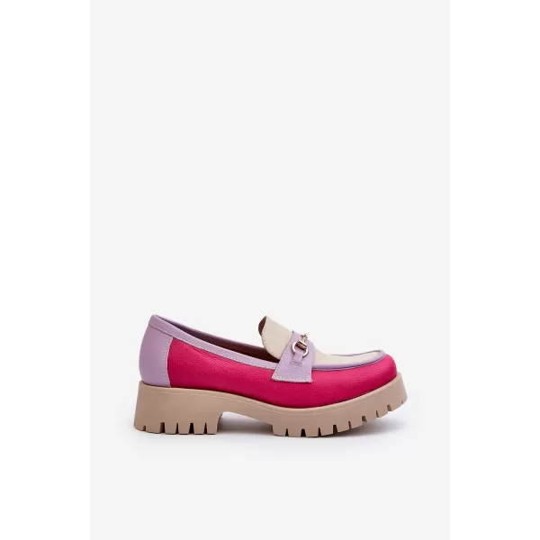  Mocasini de dama ZAZOO 3475 BEJ/FUSCHIA/LILIAC 