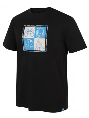 Tricou pentru bărbați HUSKY TEE SQUARE M NEGRU