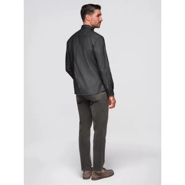  Cămașă pentru bărbați OMBRE OM-SHDS-0210 NEGRU 