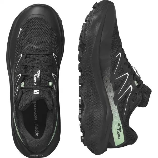  Pantofi pentru bărbați SALOMON ULTRA FLOW 2 GTX L47981400 NEGRU/NEGRU/VERDE PATINAT 