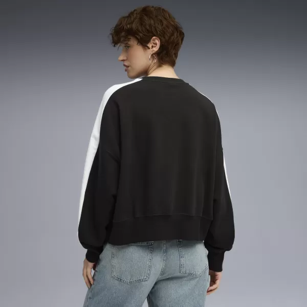  Hanorac de dama PUMA T7 OVER-OVERSIZED CREW 633439-01 PUMA NEGRU 