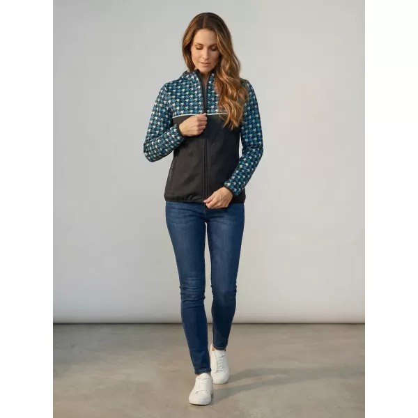  Jachetă softshell premium pentru femei ALTISPORT VOJ/ALW048JACK01 NEGRU ȘI ALBASTRU 