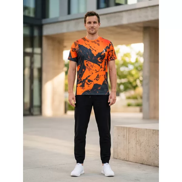 Tricou premium pentru bărbați ALTISPORT VOJ/ALM131TR01 PORTOCALIU/NEGRU 
