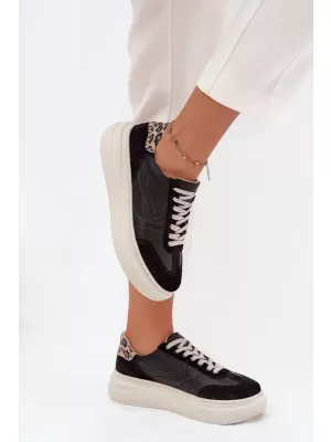 Adidași de damă ZAZOO N1263 BEJ/NEGRU