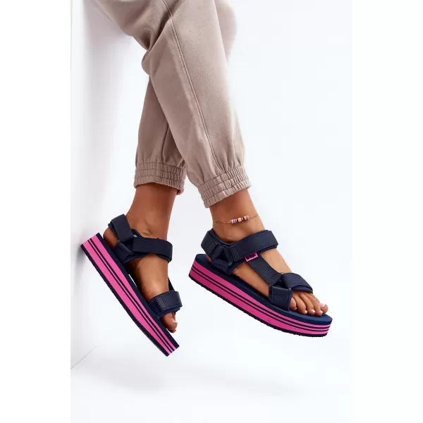  Sandale de dama LEE COOPER LCW-24-05-2753L BLEUMARIN/FUCSIA 