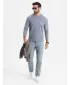 Tricou pentru bărbați OMBRE OM-LSCL-0109 DENIM ALBASTRU