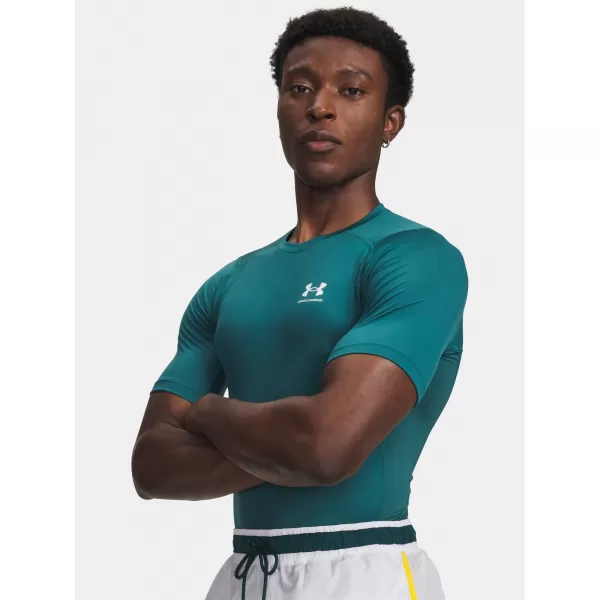 Tricou pentru bărbați UNDER ARMOUR UA HG ARMOUR COMP SS VERDE 