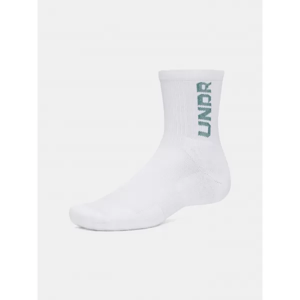  Șosete UNDER ARMOUR UA 3-MAKER 3PK MID-CREW 1373084-106 ALB 