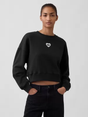 Hanorac de dama GAP CREW CROP SWEATSHIRT 852831-01 NOAPTE FĂRĂ LUNĂ