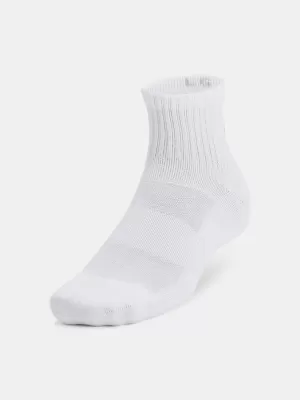Șosete UNDER ARMOUR UNISEX UA TC QTR (3 PÁRY) 1386372-100 ALB