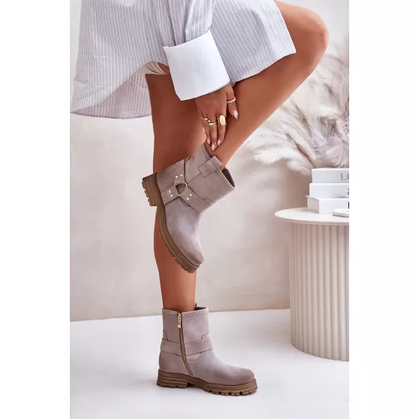  Pantofi de dama cu toc BOTO CAPPUCINO 33658 VELUR 