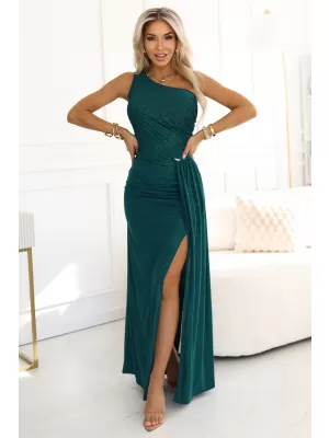 Rochie NUMOCO 600-2 VERDE CU SCLIPICI