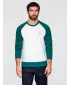 Hanorac pentru bărbați OMBRE OM-SSNZ-0239 CREM ȘI VERDE ÎNCHIS