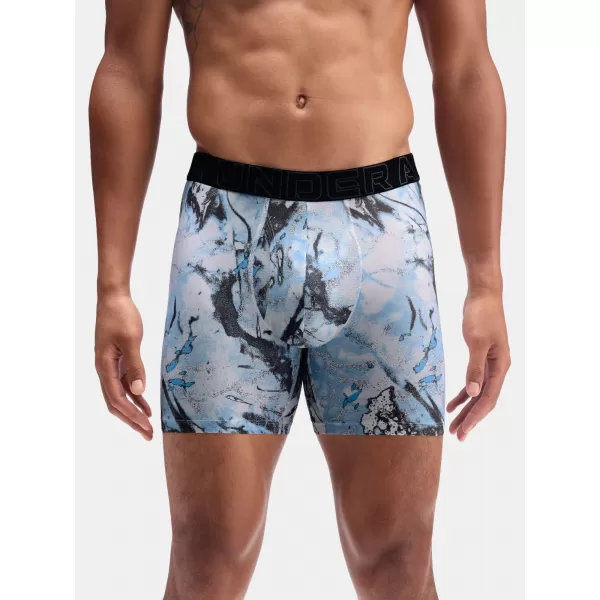  Boxeri pentru bărbați UNDER ARMOUR UA PERFORMANCE TECH - PRINT 6IN - 1PK 1383875-101 NEGRU 
