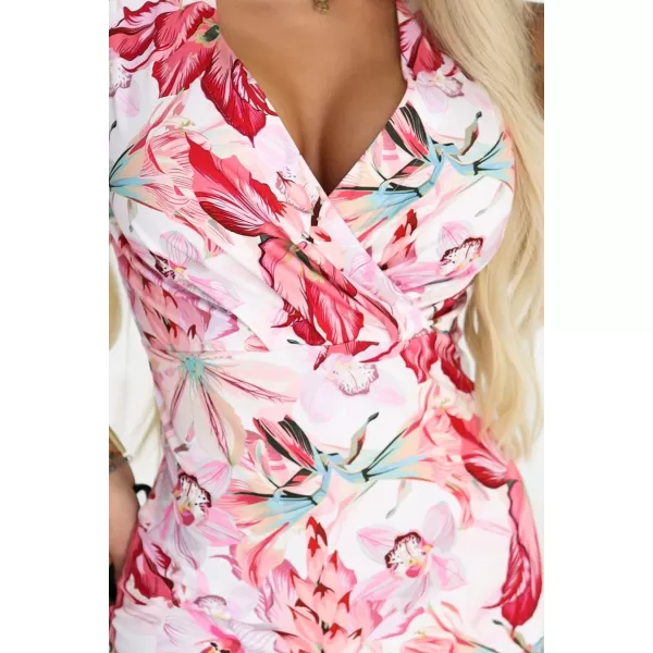  Rochie NUMOCO 379-6 ALB CU FLORI 