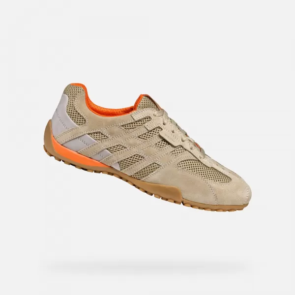  Adidași pentru bărbați GEOX SNAKE ORIGINAL G002963 BEJ 